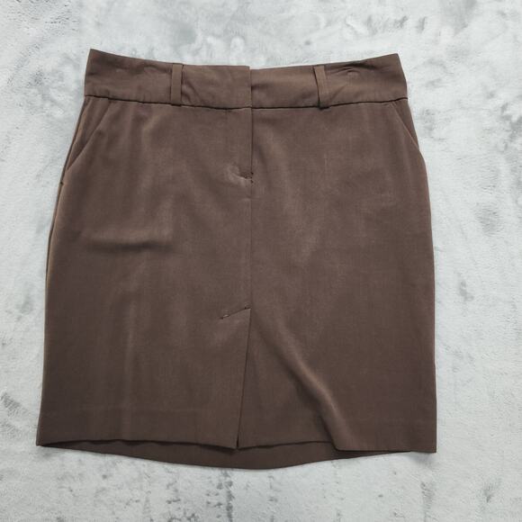 Old Navy Skirt Womens 10 Brown Pencil Straight Cut Mini Stretch Office Preppy - Picture 1 of 9